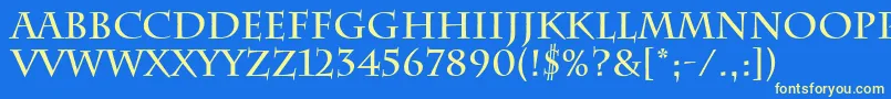 Police CharlemagneBold – polices jaunes sur fond bleu