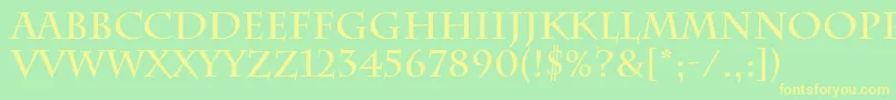 CharlemagneBold Font – Yellow Fonts on Green Background