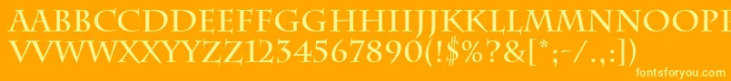 CharlemagneBold Font – Yellow Fonts on Orange Background