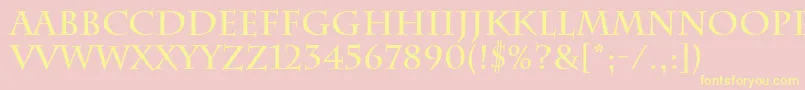 CharlemagneBold Font – Yellow Fonts on Pink Background