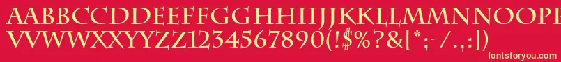 CharlemagneBold Font – Yellow Fonts on Red Background