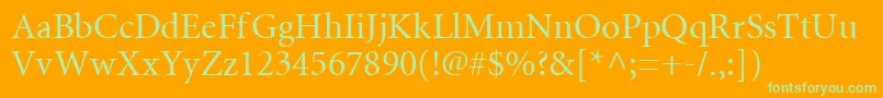 Mntr Font – Green Fonts on Orange Background