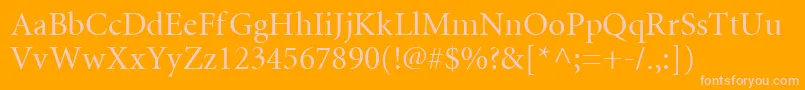 Mntr Font – Pink Fonts on Orange Background