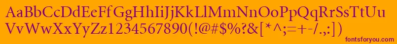 Mntr Font – Purple Fonts on Orange Background
