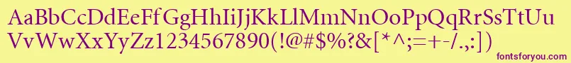 Mntr Font – Purple Fonts on Yellow Background