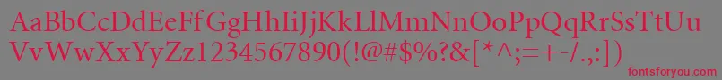 フォントMntr – 赤い文字の灰色の背景