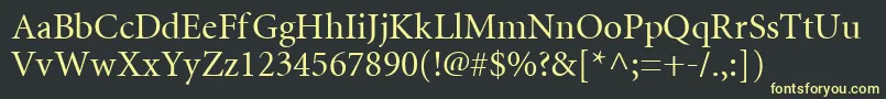 Mntr Font – Yellow Fonts on Black Background