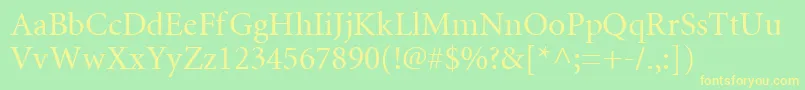 Mntr Font – Yellow Fonts on Green Background