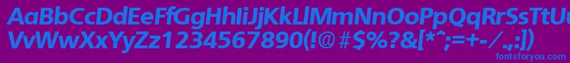 Шрифт QuebecExtraboldita – синие шрифты на фиолетовом фоне