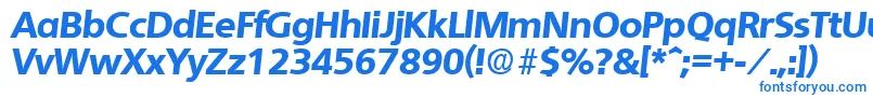 Шрифт QuebecExtraboldita – синие шрифты на белом фоне
