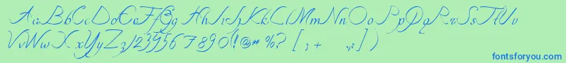 fuente TipografiaNuevaCursivass – Fuentes Azules Sobre Fondo Verde