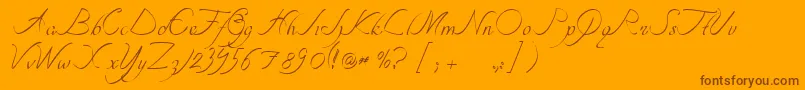 fuente TipografiaNuevaCursivass – Fuentes Marrones Sobre Fondo Naranja