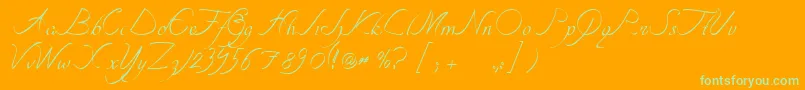 TipografiaNuevaCursivass Font – Green Fonts on Orange Background