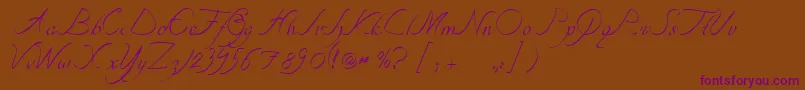 TipografiaNuevaCursivass Font – Purple Fonts on Brown Background