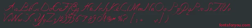 TipografiaNuevaCursivass Font – Red Fonts on Black Background