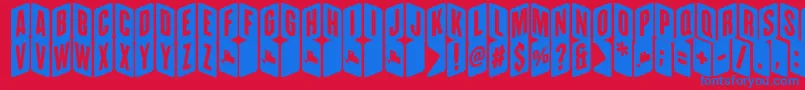ZigzageoRegFfp Font – Blue Fonts on Red Background