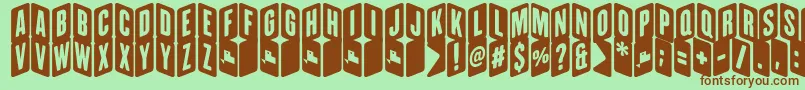 ZigzageoRegFfp Font – Brown Fonts on Green Background