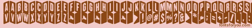 フォントZigzageoRegFfp – ピンクの背景に茶色のフォント