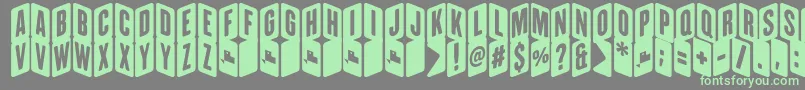 Fonte ZigzageoRegFfp – fontes verdes em um fundo cinza