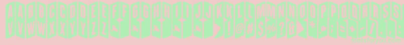 フォントZigzageoRegFfp – ピンクの背景に緑の文字