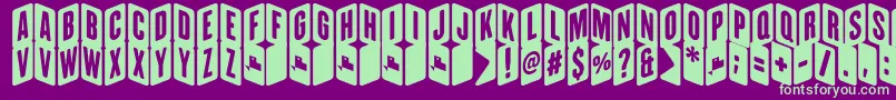 Police ZigzageoRegFfp – polices vertes sur fond violet