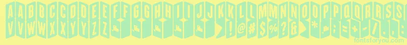 ZigzageoRegFfp Font – Green Fonts on Yellow Background