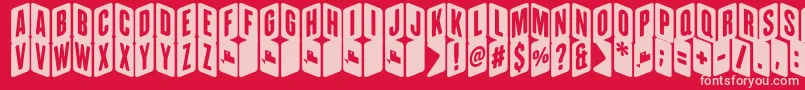 ZigzageoRegFfp Font – Pink Fonts on Red Background