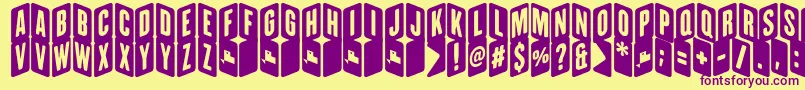 ZigzageoRegFfp Font – Purple Fonts on Yellow Background