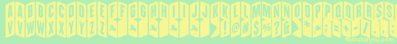 ZigzageoRegFfp Font – Yellow Fonts on Green Background