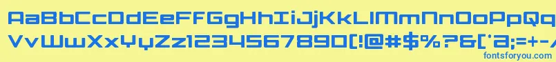 Phoenicialowercasecond Font – Blue Fonts on Yellow Background