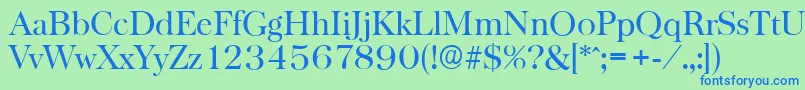 BaskervilleserialRegular Font – Blue Fonts on Green Background