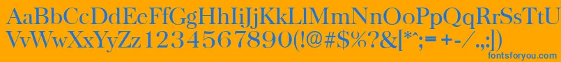 BaskervilleserialRegular Font – Blue Fonts on Orange Background