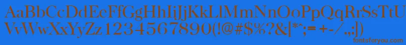 BaskervilleserialRegular Font – Brown Fonts on Blue Background