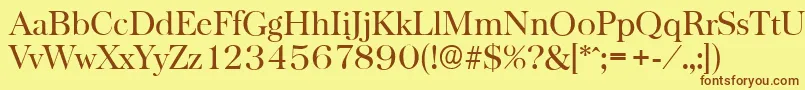 BaskervilleserialRegular Font – Brown Fonts on Yellow Background