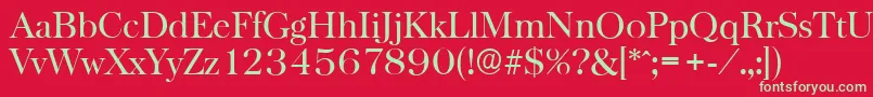 BaskervilleserialRegular Font – Green Fonts on Red Background