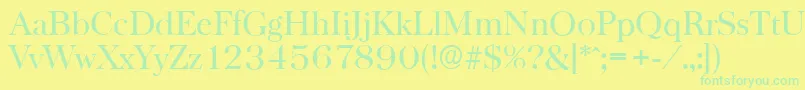 BaskervilleserialRegular Font – Green Fonts on Yellow Background