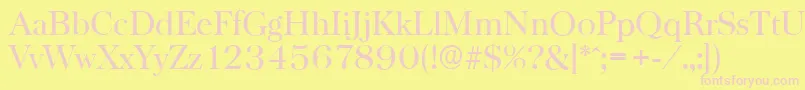 BaskervilleserialRegular-Schriftart – Rosa Schriften auf gelbem Hintergrund