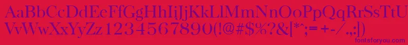 BaskervilleserialRegular-Schriftart – Violette Schriften auf rotem Hintergrund