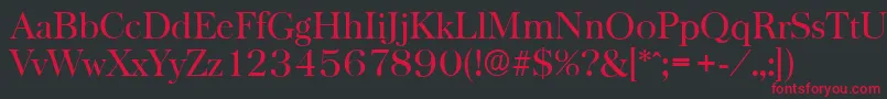 BaskervilleserialRegular Font – Red Fonts on Black Background