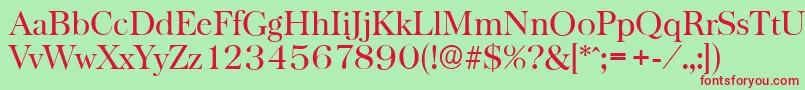 BaskervilleserialRegular Font – Red Fonts on Green Background