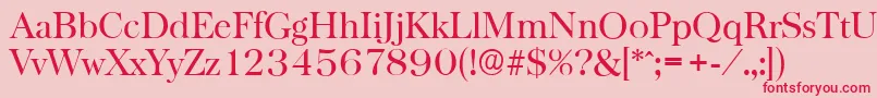 BaskervilleserialRegular Font – Red Fonts on Pink Background