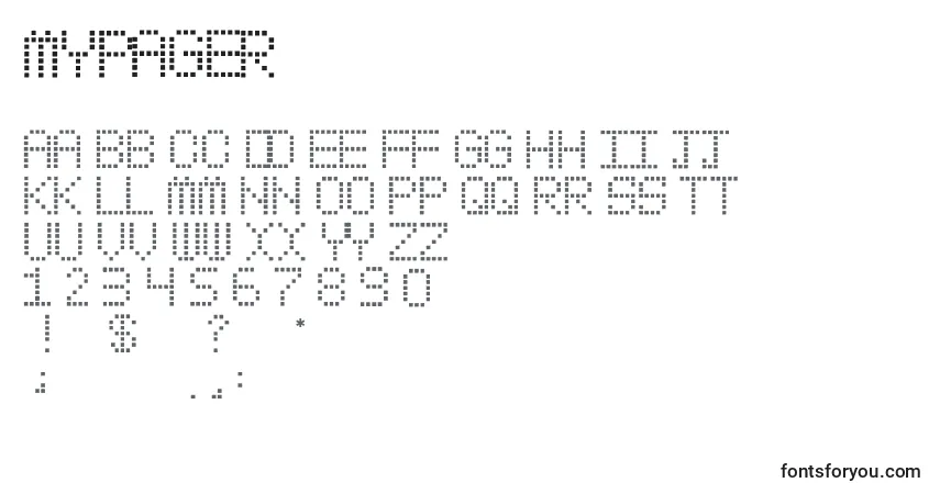 Fuente MyPager - alfabeto, números, caracteres especiales