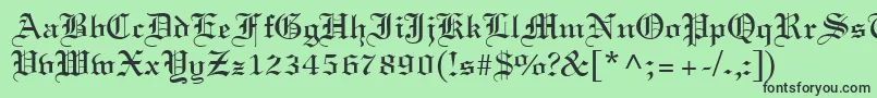 フォントLighttextRegular – 緑の背景に黒い文字