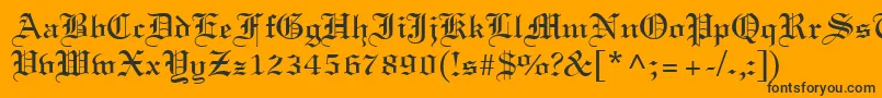 フォントLighttextRegular – 黒い文字のオレンジの背景