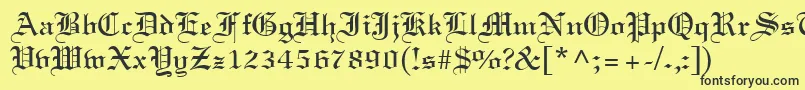 フォントLighttextRegular – 黒い文字の黄色い背景