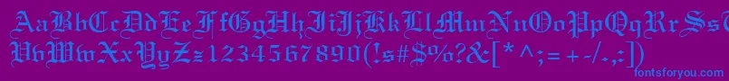 LighttextRegular-Schriftart – Blaue Schriften auf violettem Hintergrund