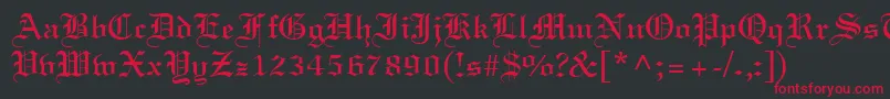 フォントLighttextRegular – 黒い背景に赤い文字