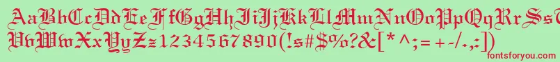 LighttextRegular Font – Red Fonts on Green Background