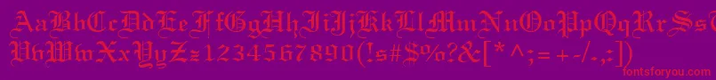 LighttextRegular Font – Red Fonts on Purple Background