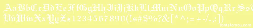 フォントLighttextRegular – 黄色い背景に白い文字